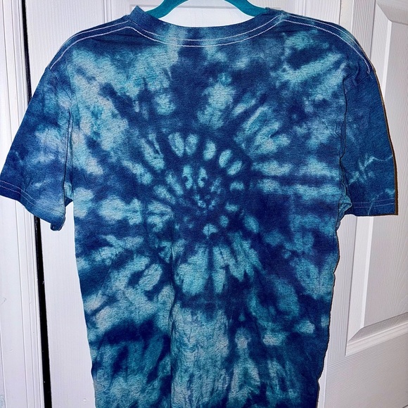 New York Yankees Tie Dye Upcycled Blue T-Shirt - Picture 2 of 3